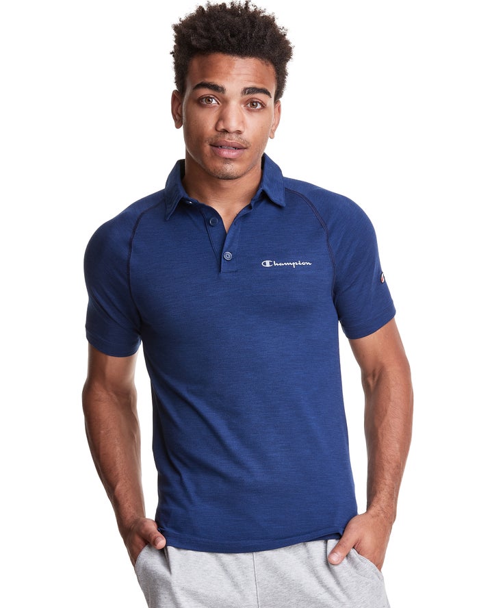 Champion Mens T-Shirt NZ - Sport Polo Blue ( 1237-WNTUD )